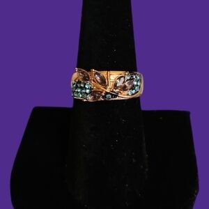 3/$30 Vintage Style Art Deco Crystal Ring Size 7.25